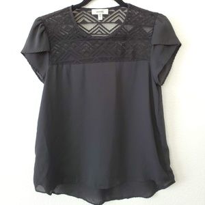 Black Top with Cap Sleeves